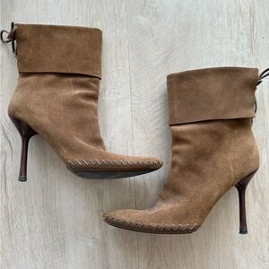 Gucci Suede Folded Ankle Boots Size 8.5B